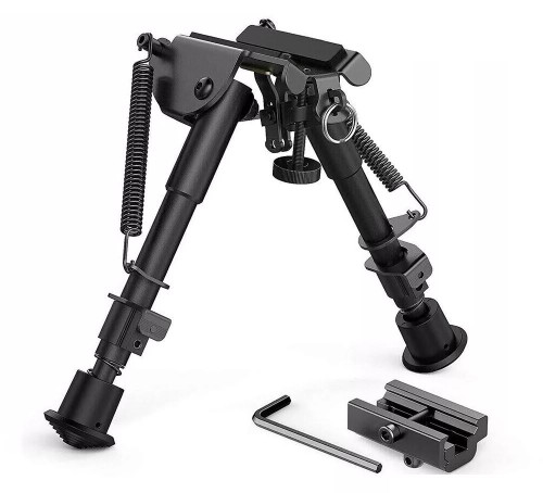Universal Stud Bipod with Picatinny Weaver adapter 6-9" Spring Legs