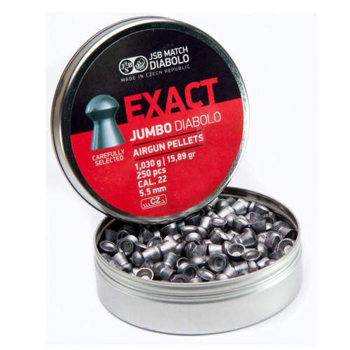 JSB Exact Jumbo Diabolo .22 5.52mm 15.89gr Airgun Pellets Tin of 500