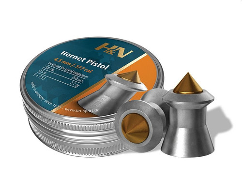 H&N Hornet Airgun Pellets .177 8.80gr Lead with Brass Tip Tin of 225