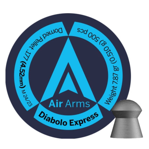 Air Arms Diabolo Express .177 4.52mm 7.78gr Airgun Pellets Tin of 500