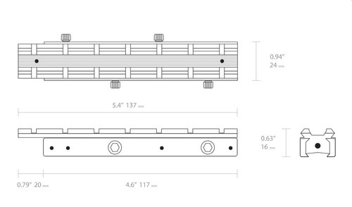 Hawke Dovetail to Picatinny Elevator Rail 1pce adjustable elevation angle
