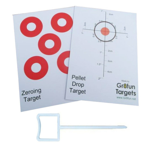 Pellet Drop and Zeroing Targets Pack of 100 with 10 Holders by Gr8fun