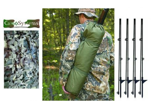 CamoSystems Deluxe Heavy Duty Blind Kit 4 poles 3D broadcut screen and case