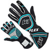 K1 Racegear Glove Flex Medium Black / Flo Blue SFI / FIA - K1R23-FLX-NFB-M