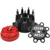 MSD Ignition Distributor Cap & Rotor Kit Small Diameter Black