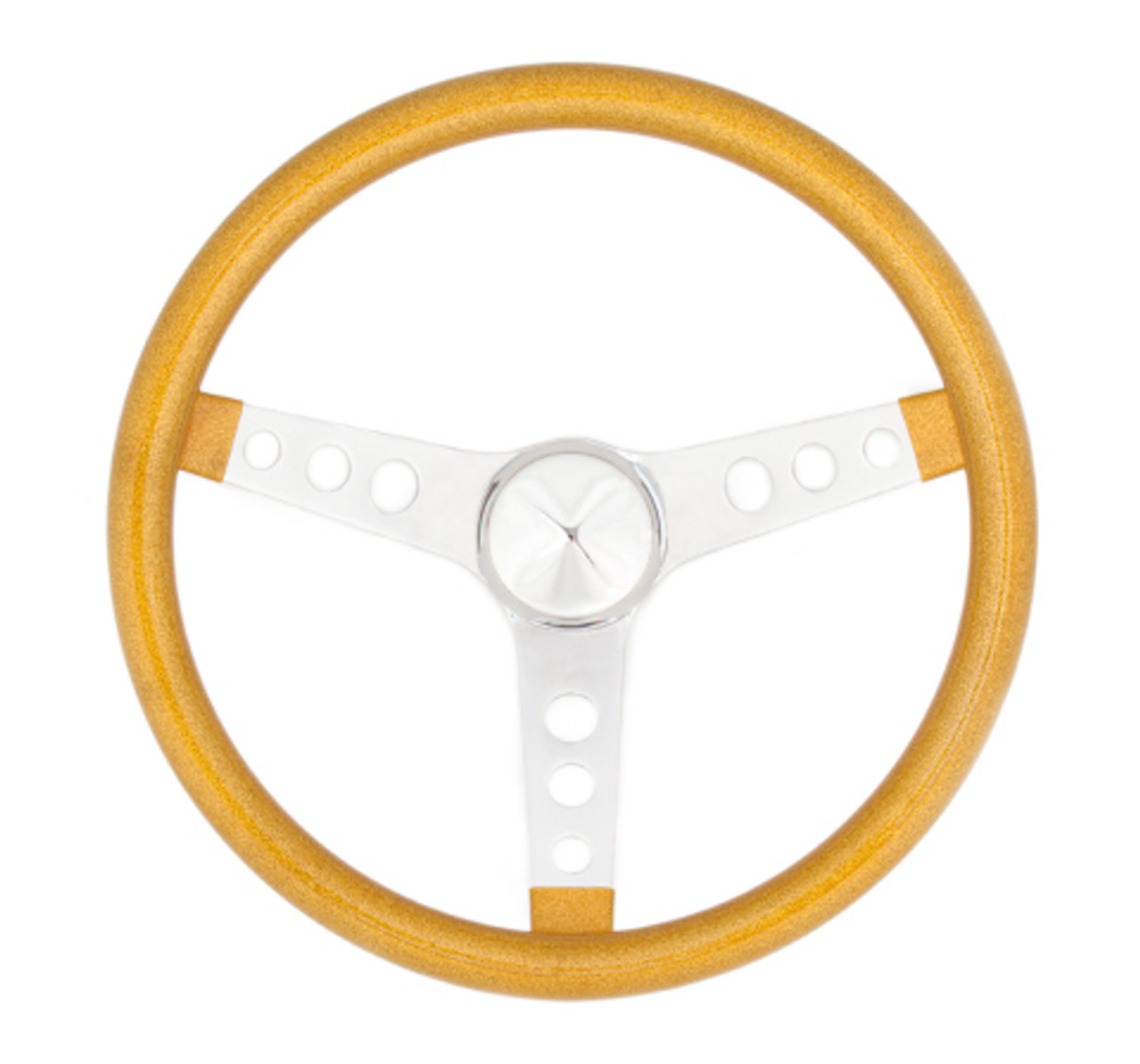 Grant Steering Wheel Mtl Flake Gold/Spoke Chrm 13.5 - GRT8447