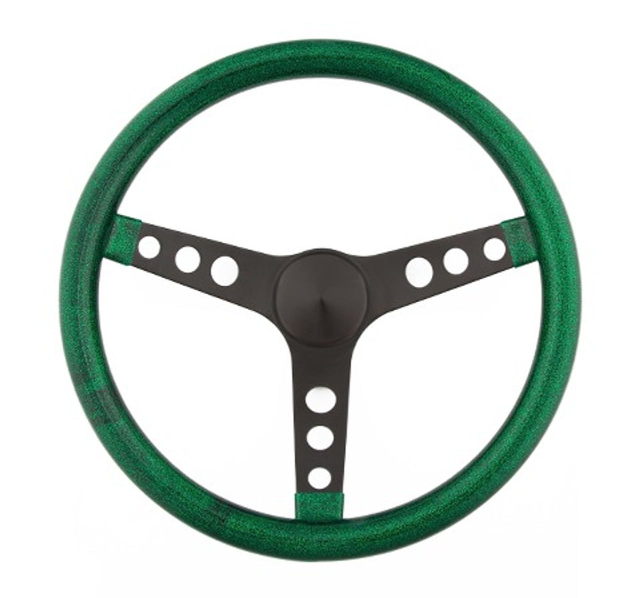 Grant Steering Wheel Mtl Flake Green/Spoke Blk 13.5 - GRT8452