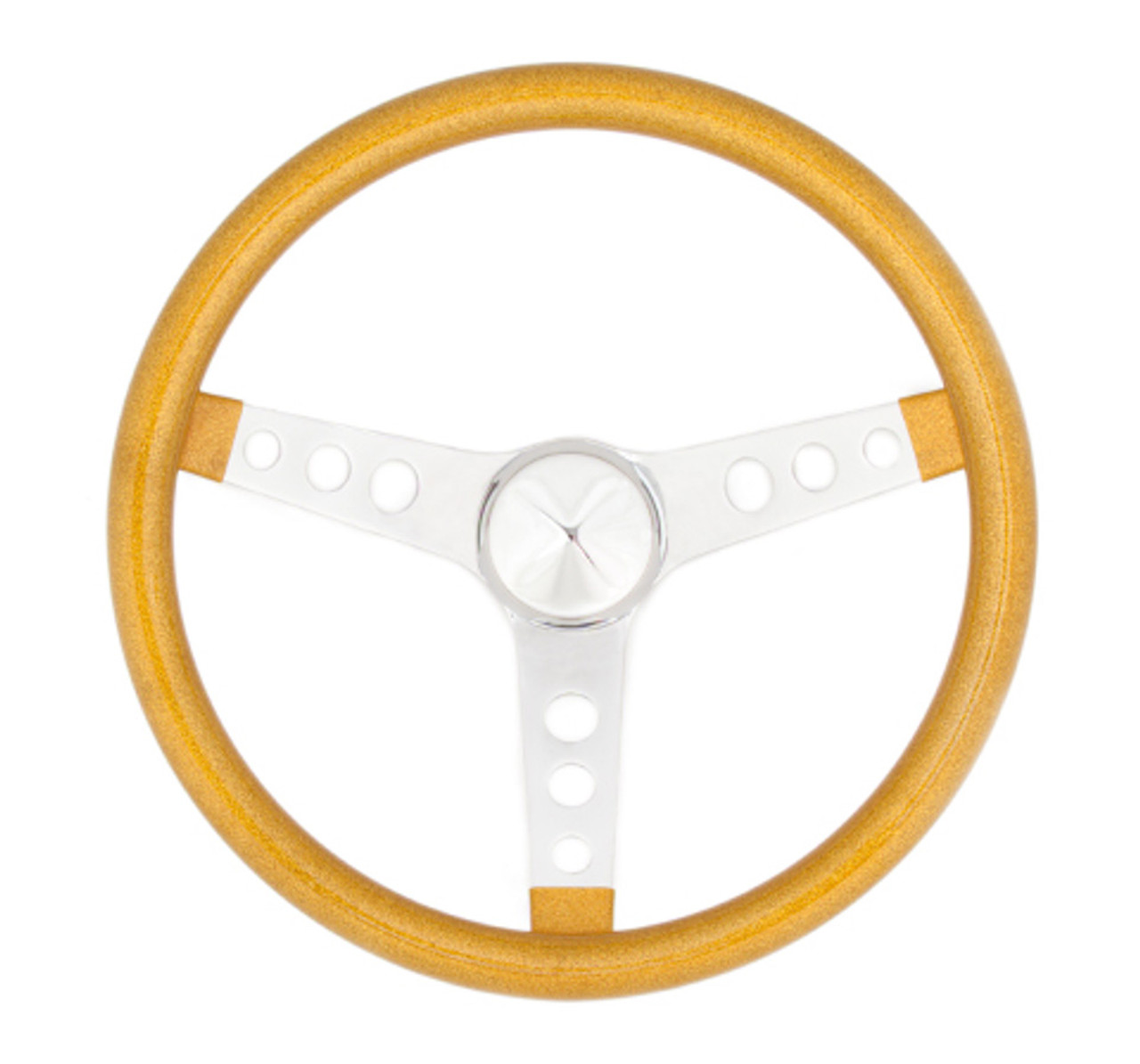 Grant Steering Wheel Mtl Flake Gold/Spoke Chrm 15 - GRT8467
