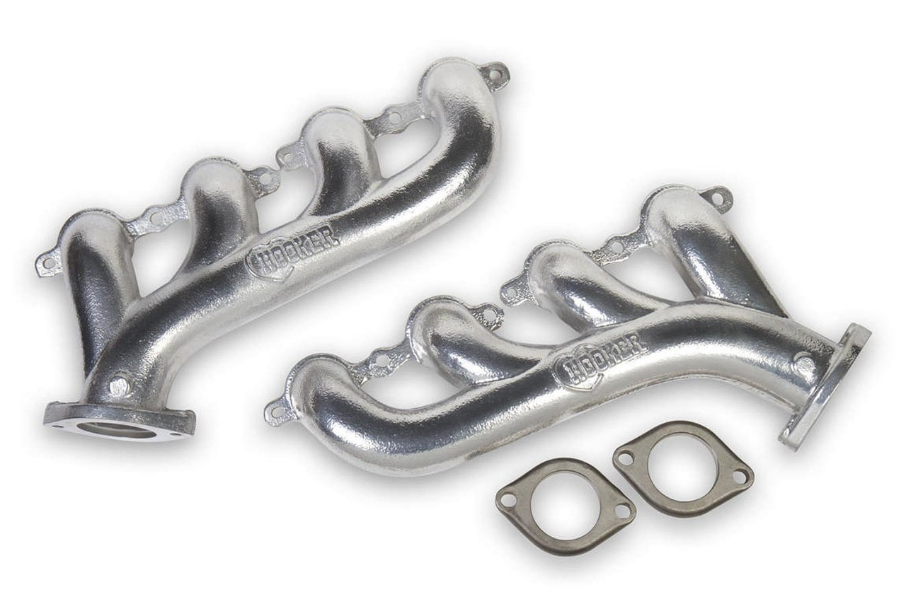 Hooker GM LS Cast Iron Exhaust Manifolds Silver Finish - HKR8501-1