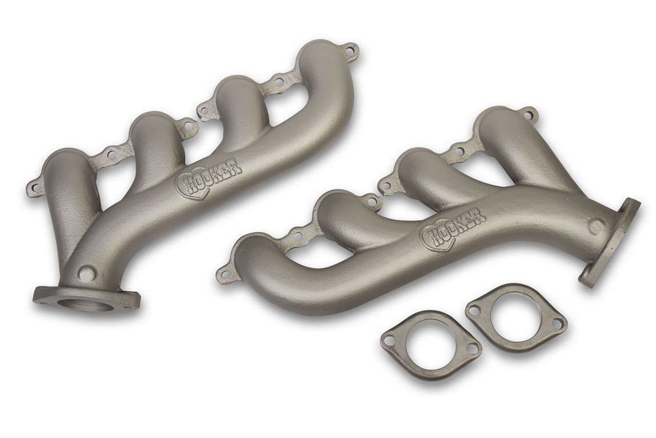 Hooker GM LS Cast Iron Exhaust Manifolds Ti- Finish - HKR8501-4