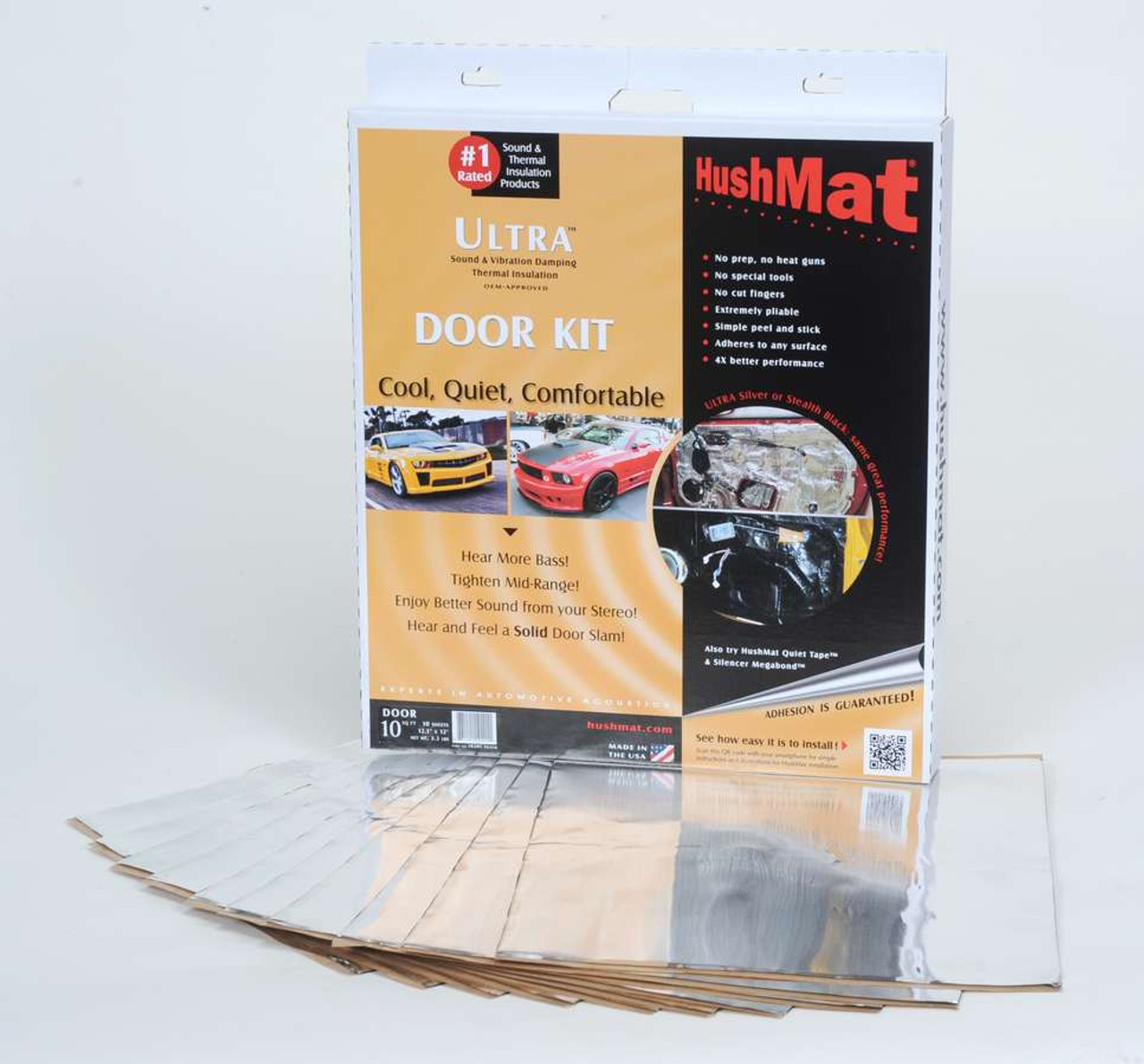 Hushmat Ultra Door Kit- 10 pc 12in.x12in. Silver - HMT10201