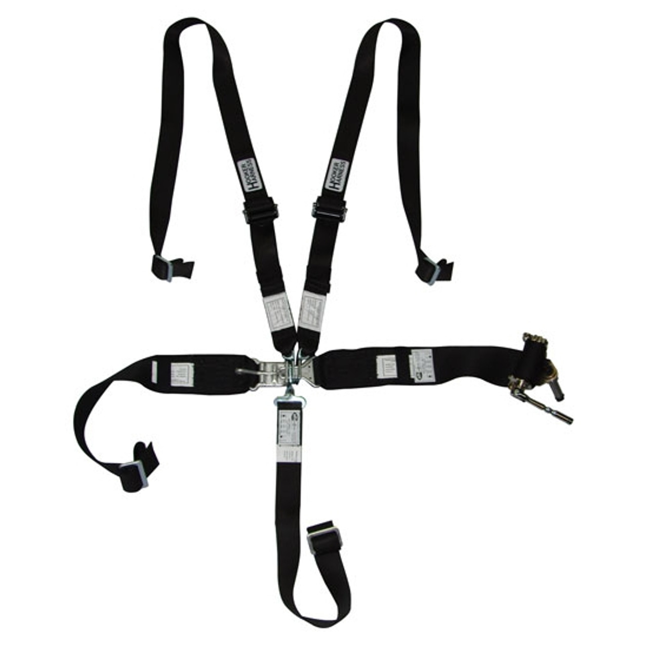 Hooker Harness 5-pt Harness System Hans LL USD Rachet Adj Blk - HRH53100