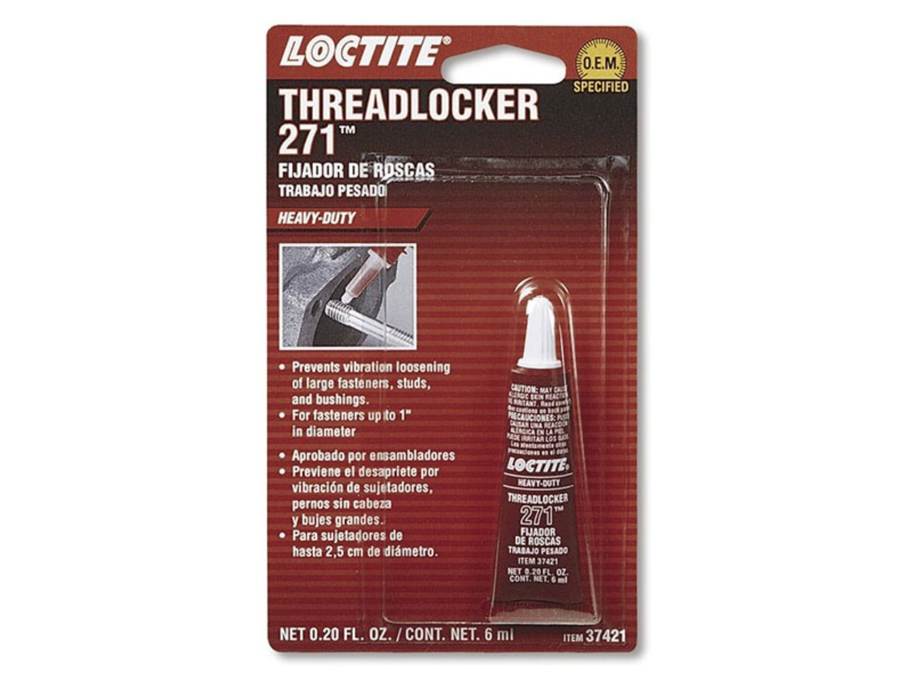 Loctite Threadlocker 271 HD Red 6ml/.20oz - LOC487232