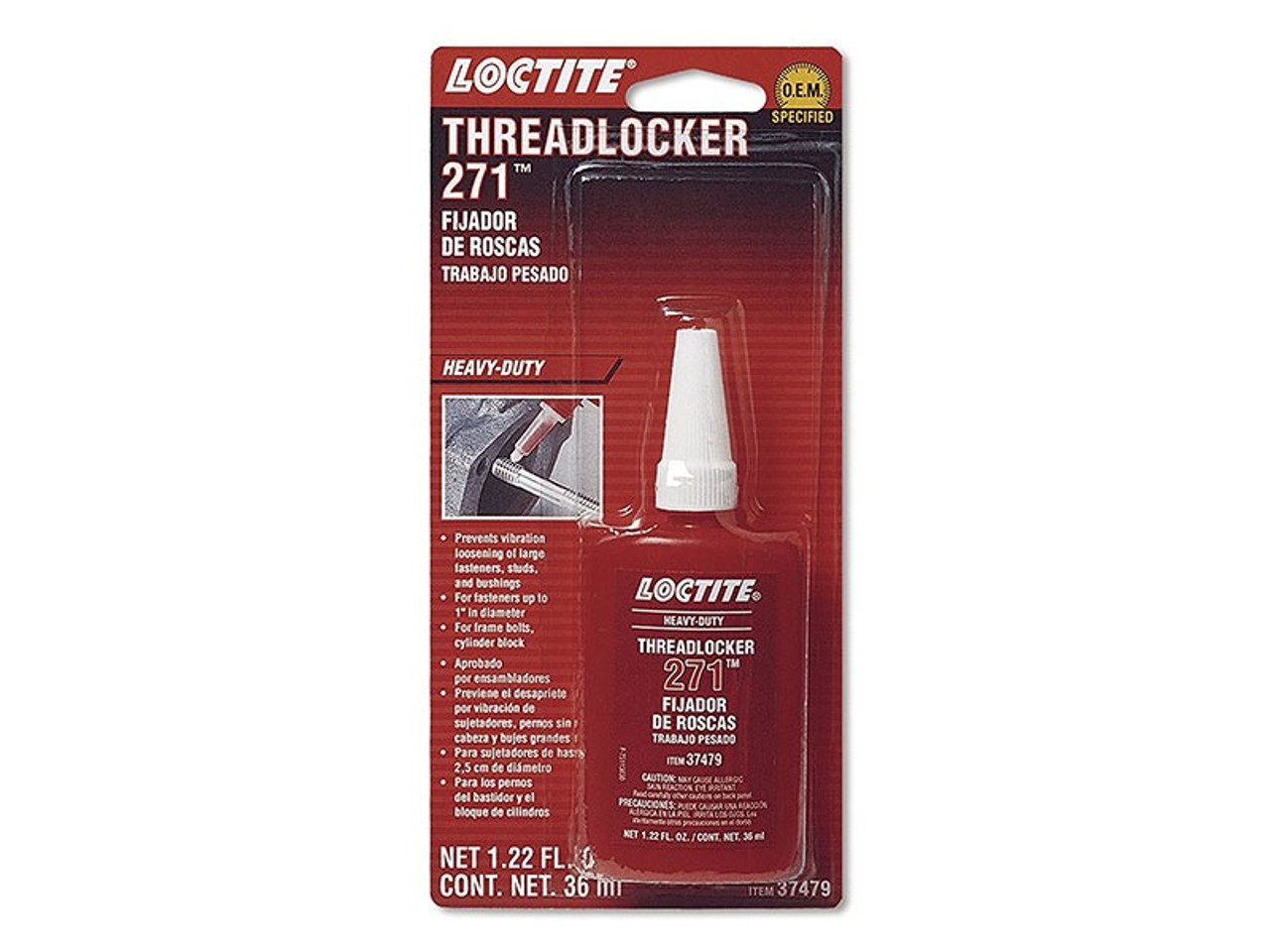 Loctite Threadlocker 271 HD Red 36ml/1.22oz - LOC492142