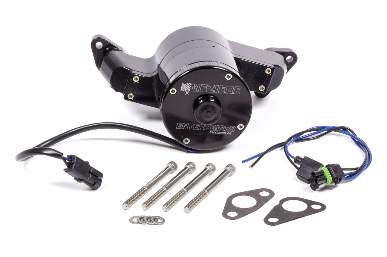 Meziere SBF Billet Electric H.D. Water Pump - Black - MEZWP111SHD