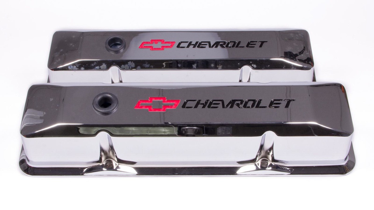 Proform SBC Chrome Die Cast V/C's - Tall w/Baffle - PFM141-117