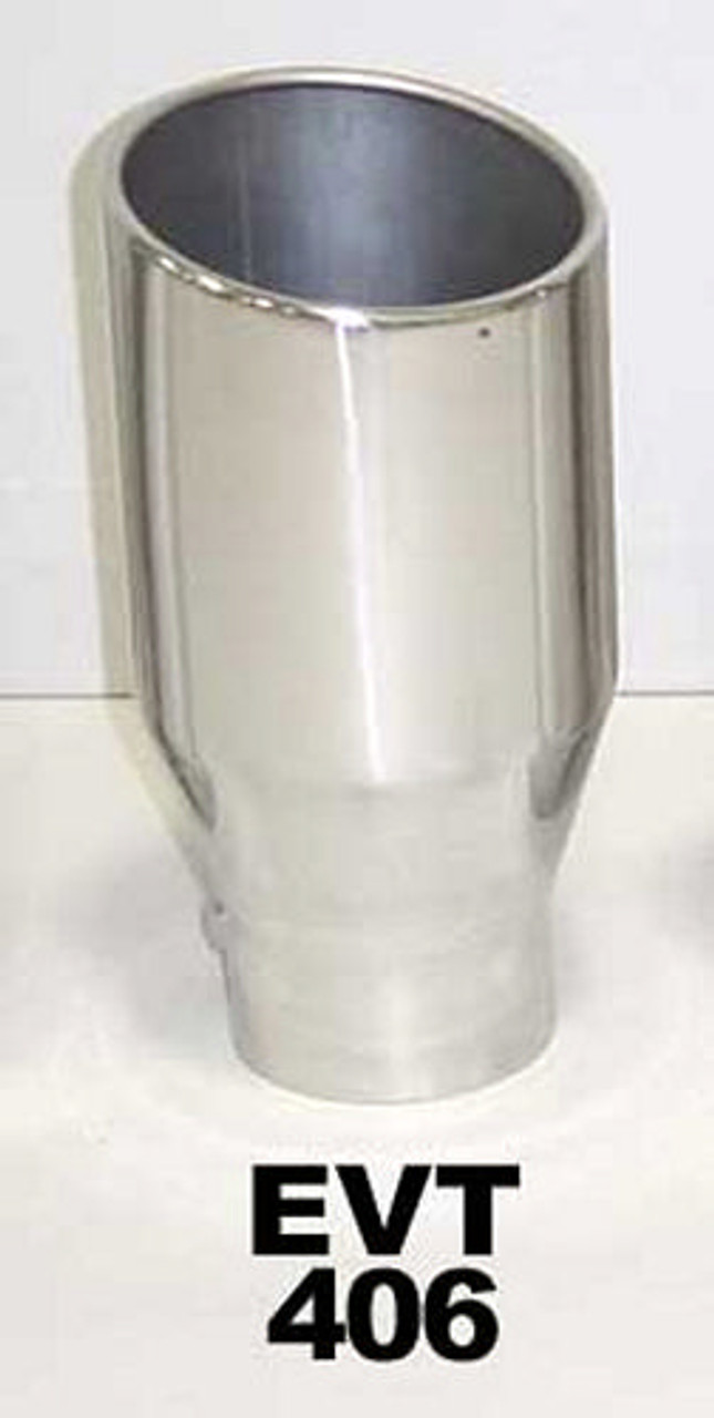 Pypes Exhaust Tip 4in x 6in 12in L Polished Bolt-on - PYPEVT406