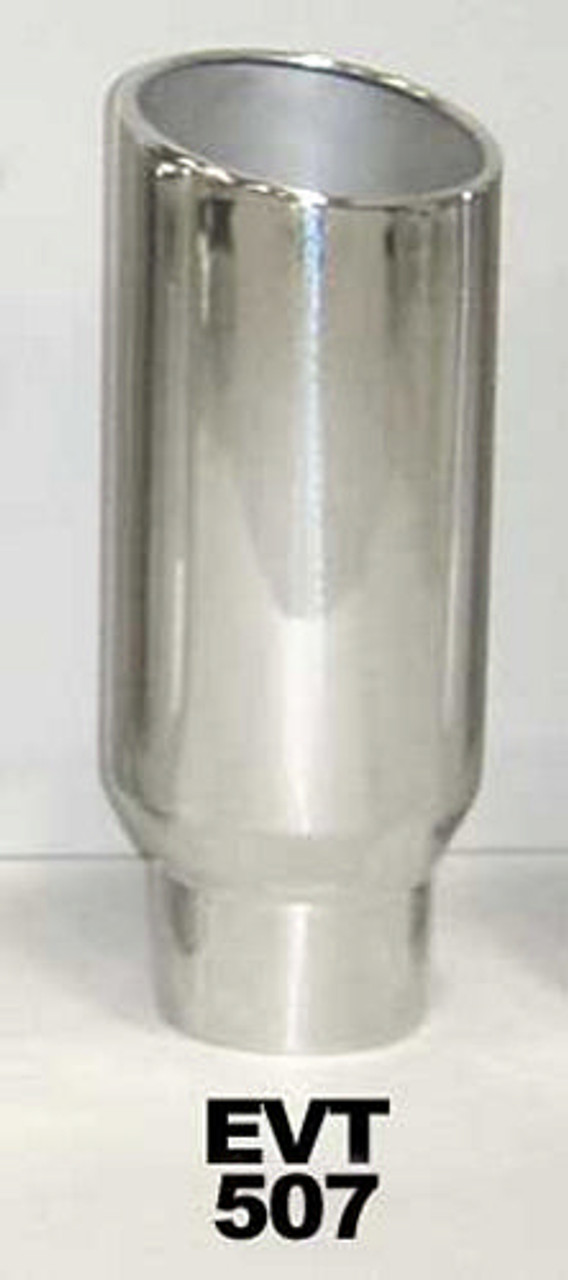 Pypes Exhaust Tip 5in x 7in 18in L Polished Weld-on - PYPEVT507