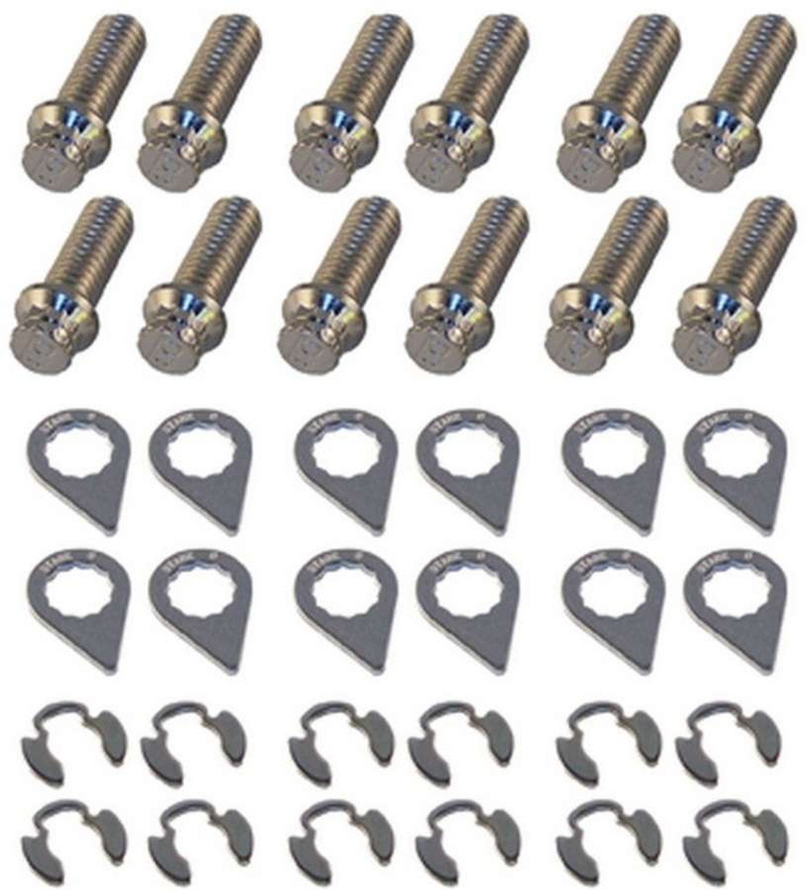 Stage 8 Header Bolt Kit - 12pt. 3/8-16 x 1in (12) - SGE8931