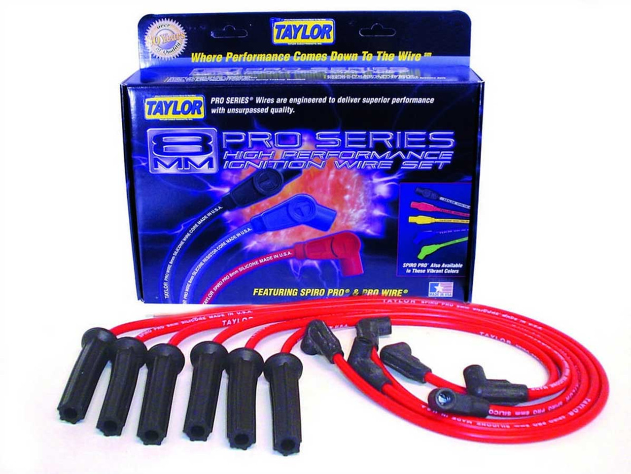 Taylor / Vertex Red Spiro-Pro 6 Cylinder Plug Wire Set - TAY72200