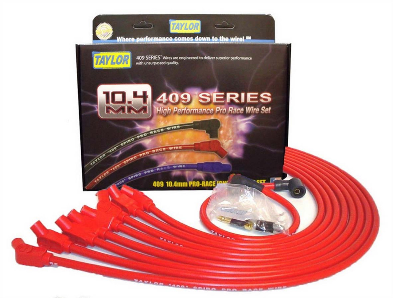 Taylor / Vertex 409 10.4mm Spiro-Pro Race Plug Wire Set - Red - TAY79232