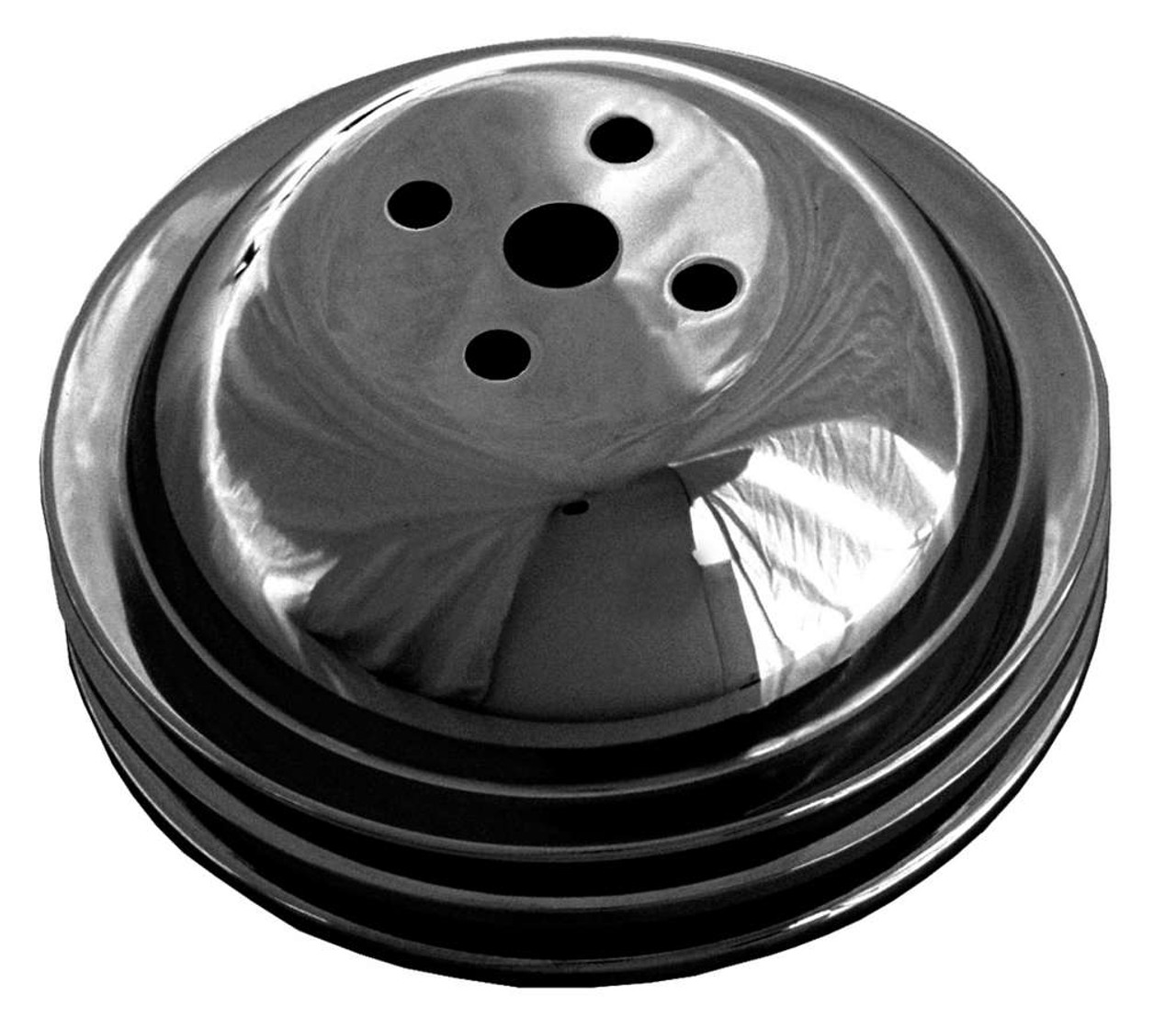 Trans-Dapt BBC SWP Water Pump Pulley 2 Groove Black - TRA8615
