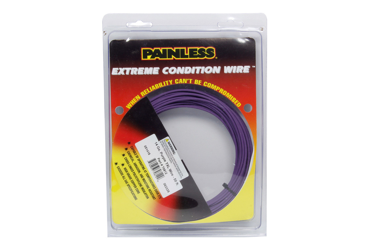 Painless 14 Gauge Purple TXL Wire 50 Ft. - PWI70812