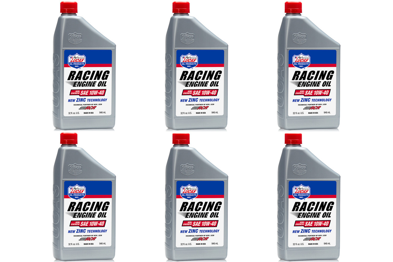 Lucas 10w40 Semi Synthetic Racing Oil Case 6x1 Qt. - LUC10943-6