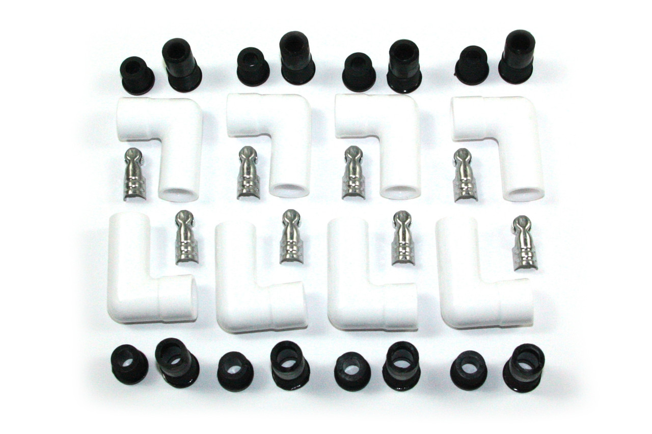Pertronix Ceramic Spark Plug Boot Kit 90-Deg 8pk White - PRT8501HT-8