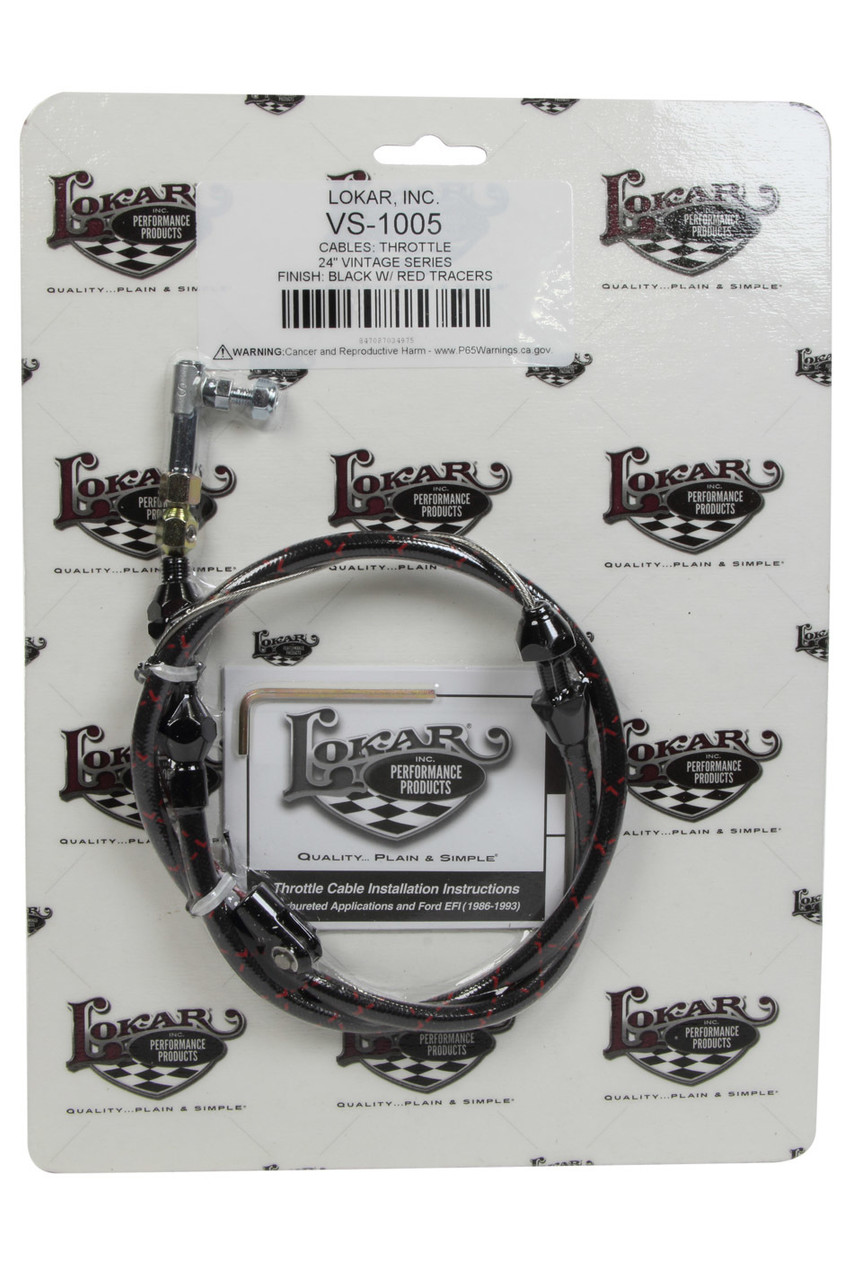 Lokar VS Throttle Cable Black Black Wrap w/ Red Tracer - LOKVS-1005