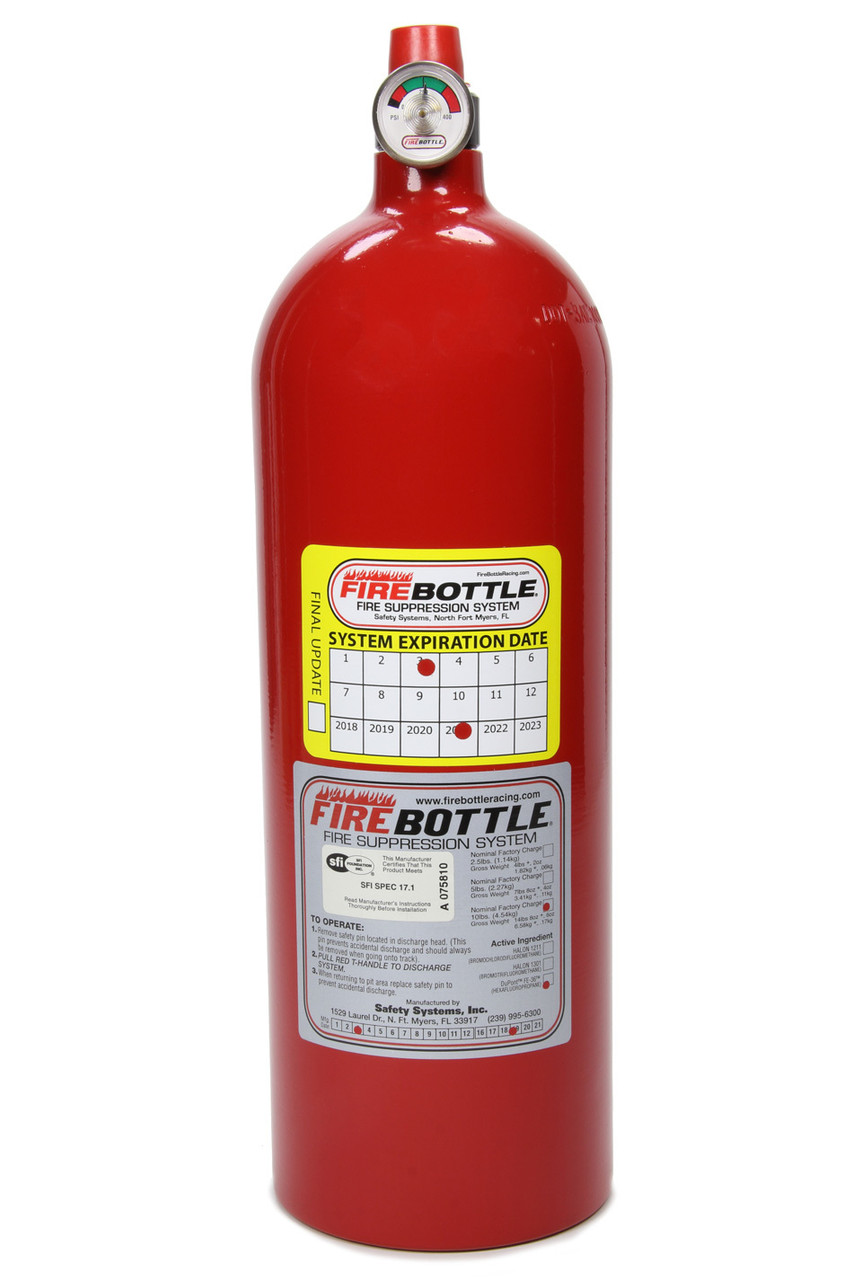Safety Systems Spare Bottle 10lb SFI 17.1 - SAFPRC-1000S