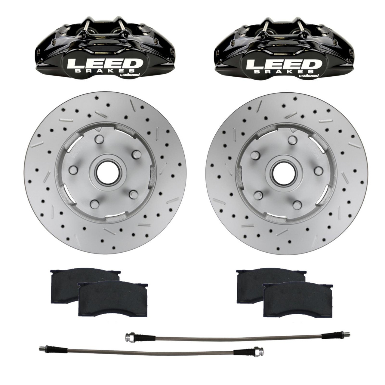 Leed 64-67 Mustang Brake Caliper/Pad/Rotor Kit - LEEBCC0005RKX