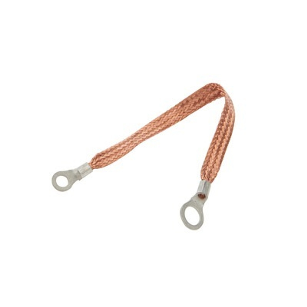 Copper Ground Strap 18in w/ 1/4in and 3/8in Ring