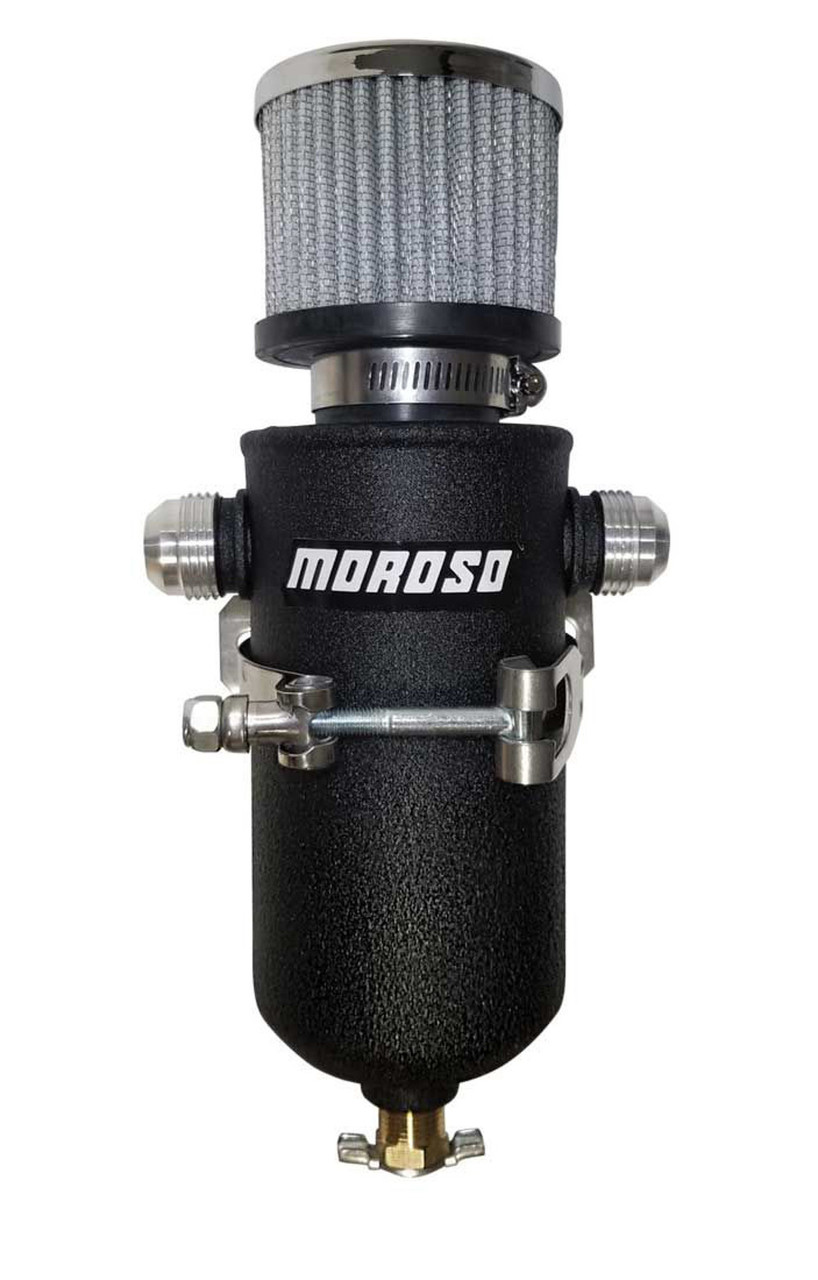 Moroso Remote Breather Tank - w/2 - 10an Fitting