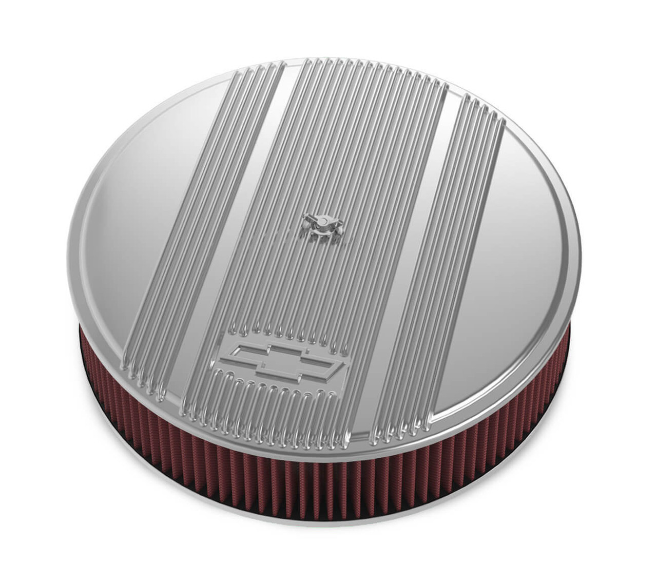Holley 14 x 3 Air Cleaner Finned Bowtie Polished