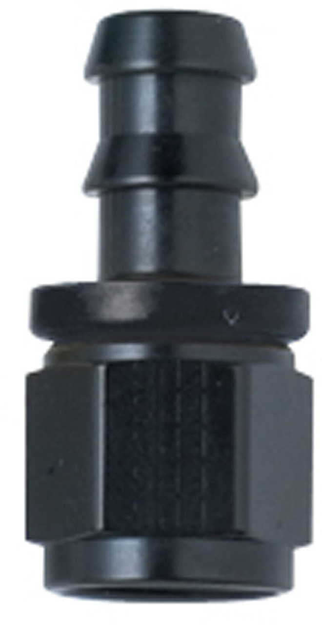 Fragola Hose Fitting #6 Straight Push Lock Black