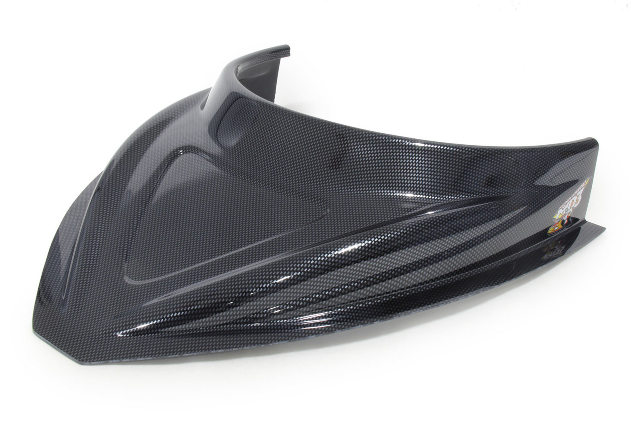 Fivestar MD3 Hood Scoop 3in Tall Curved Carbon Fiber Look