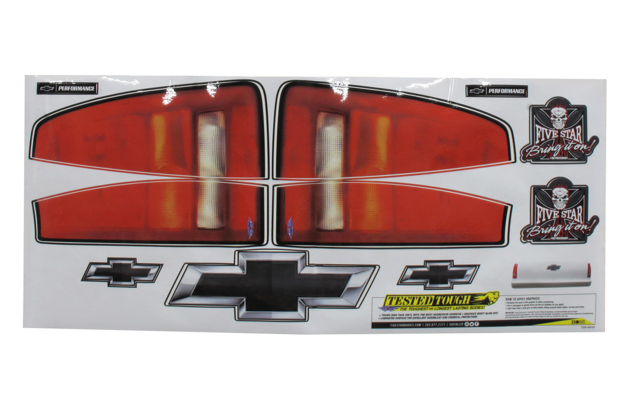 Fivestar Chevy Pkup Taillight Truck Decal Stickers