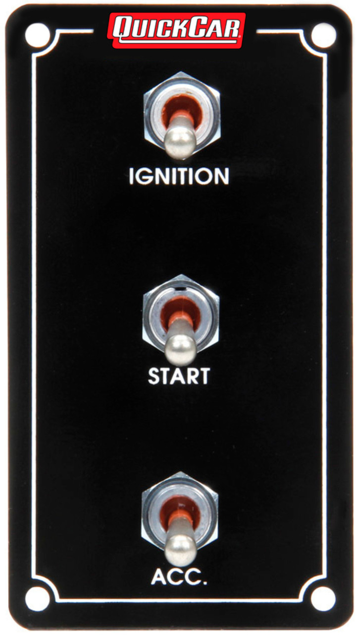 QuickCar Racing Products Ign. Panel Extreme Vert. 3 Switch Dual Ignition