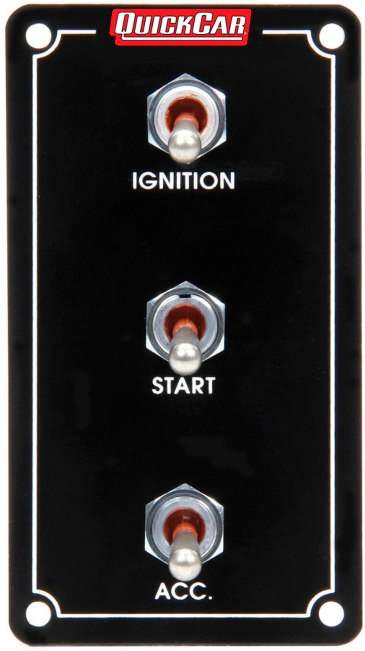 QuickCar Racing Products Ign. Panel Extreme Vert. 3 Switch Single Ignition