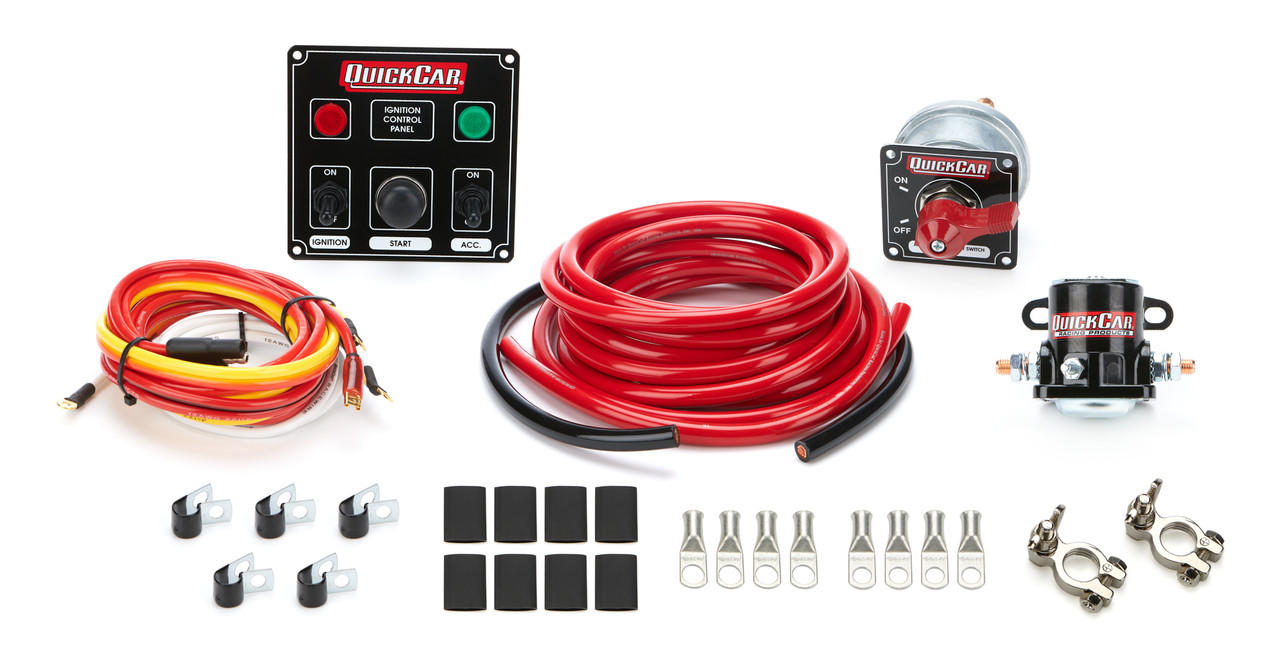 QuickCar Racing Products Wiring Kit 4 Gauge with Black 50-822 Panel