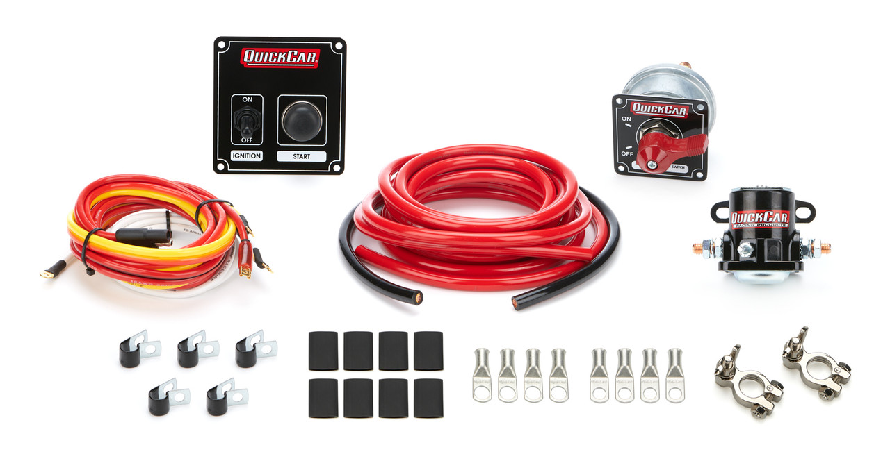 QuickCar Racing Products Wiring Kit 4 Gauge with Black 50-802 Panel