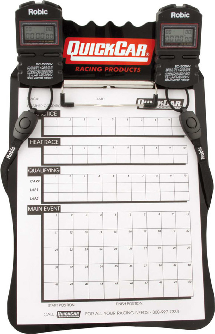 QuickCar Racing Products Clipboard Timing System Black