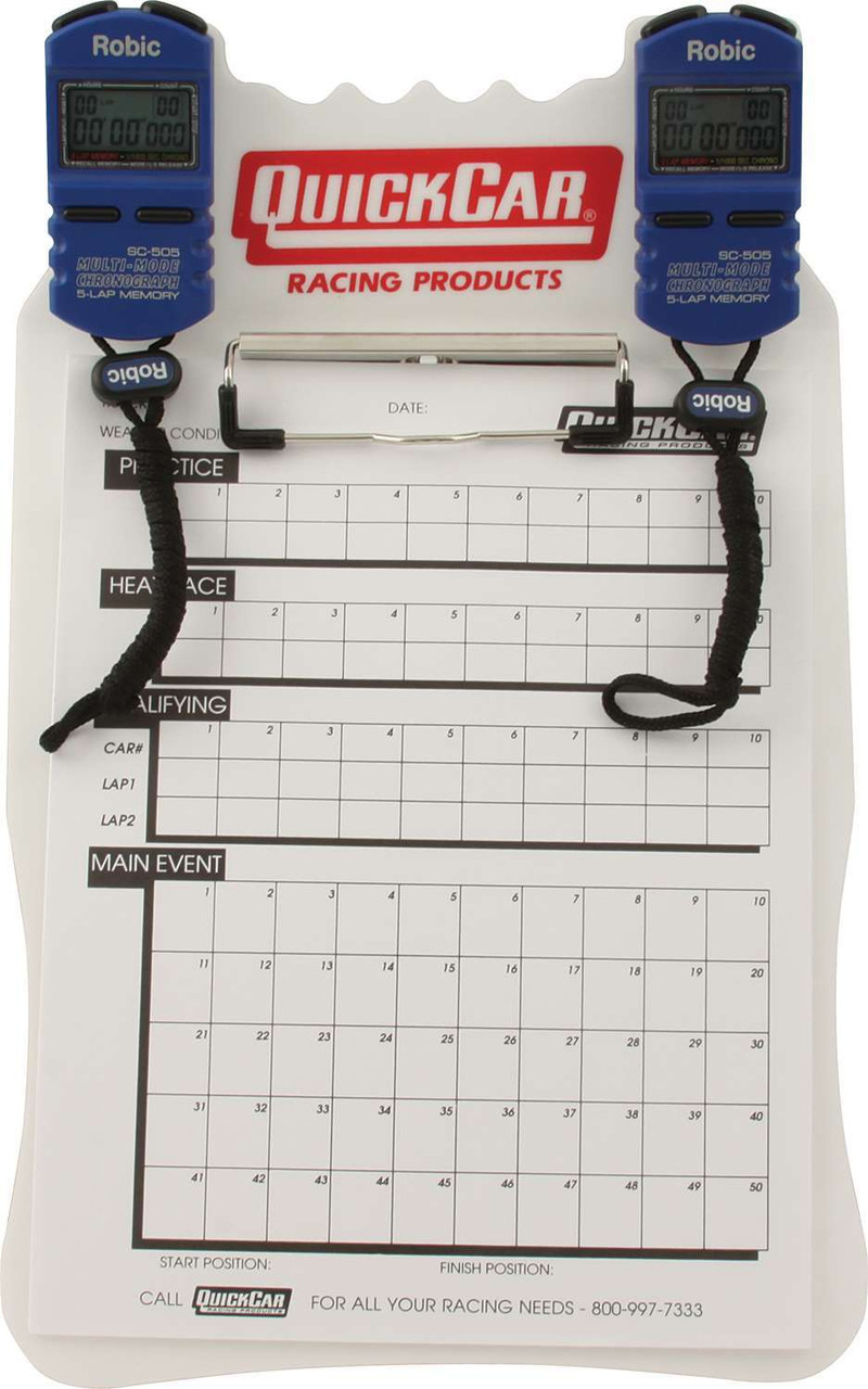 QuickCar Racing Products Clipboard Timing System White