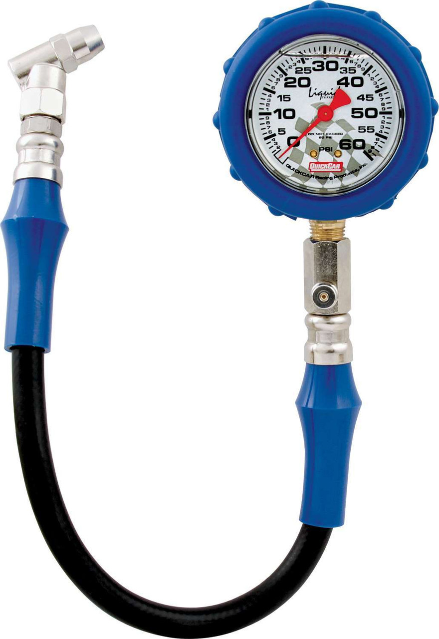 QuickCar Racing Products Tire Gauge 60 PSI Liquid Filled