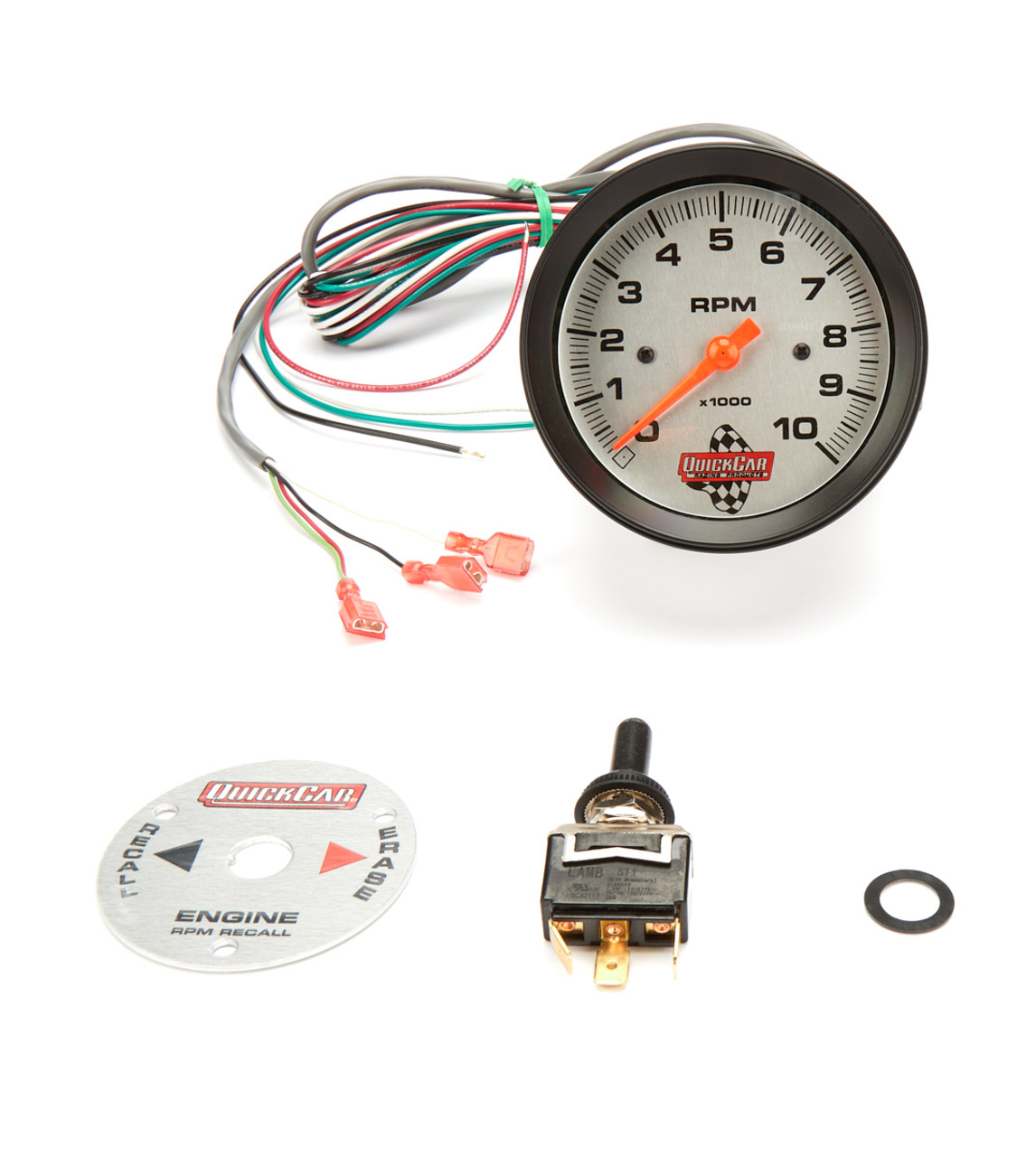 QuickCar Racing Products 3-3/8in Tach w/Remote Recall