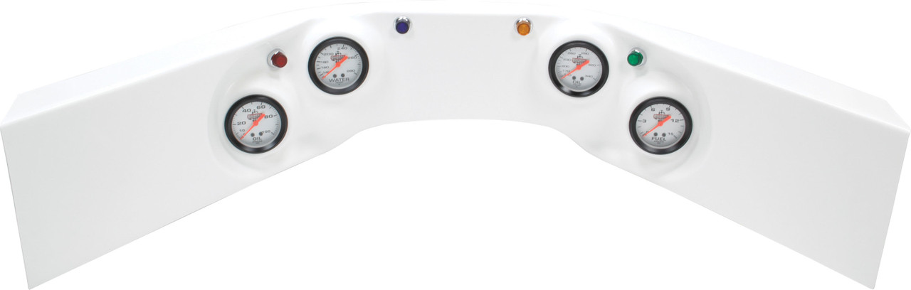 QuickCar Racing Products 4-Gauge Molded Dash OP/WT/OT/FP White