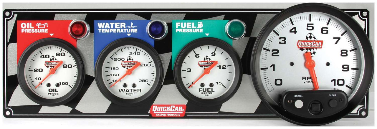 QuickCar Racing Products 3-1 Gauge Panel OP-WT-FP-Tach