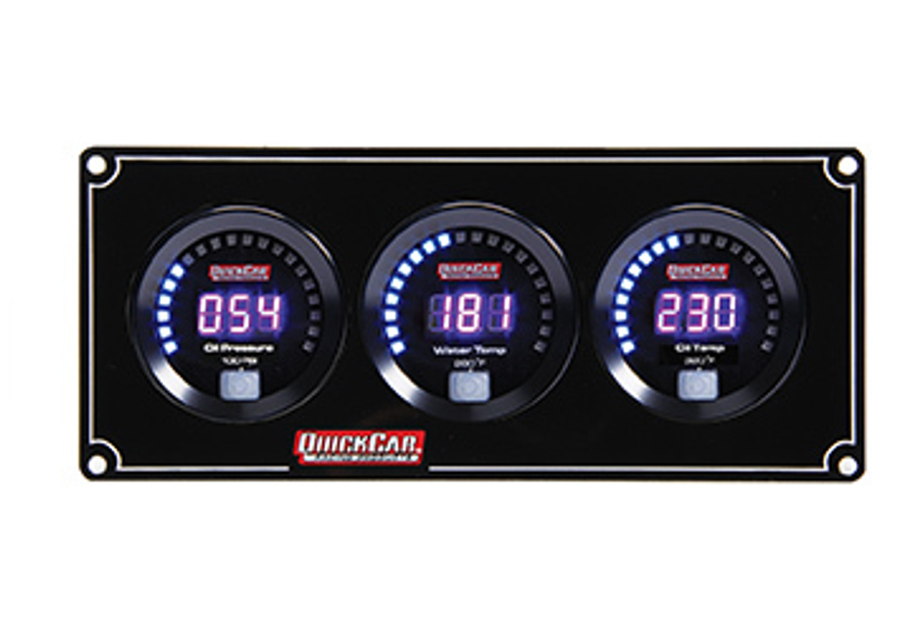 QuickCar Racing Products Digital 3-Gauge Panel OP/WT/OT