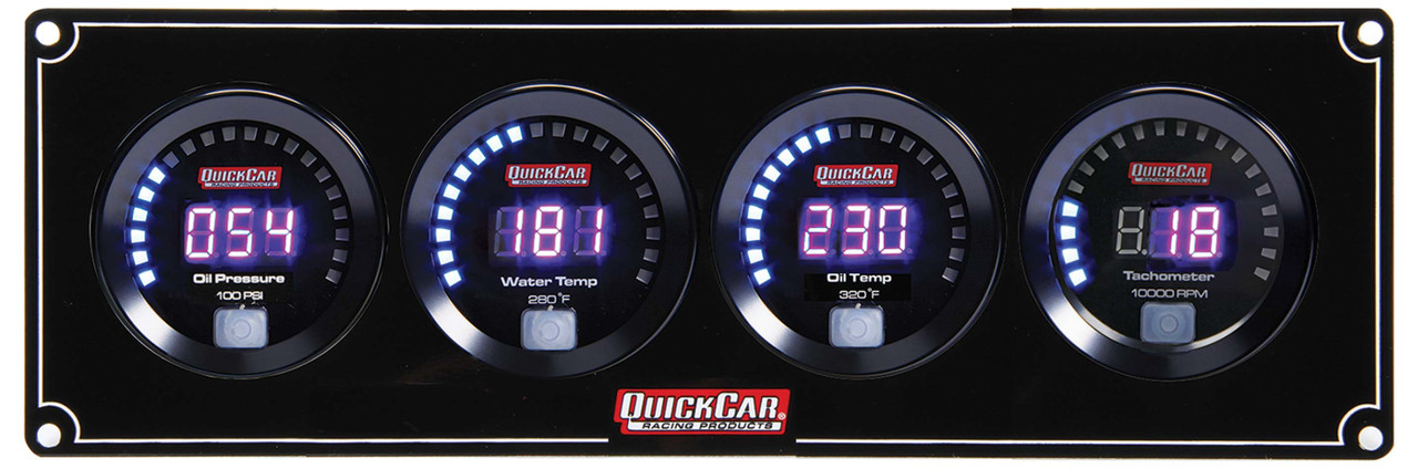QuickCar Racing Products Digital 3-1 Gauge Panel OP/WT/OT w/Tach
